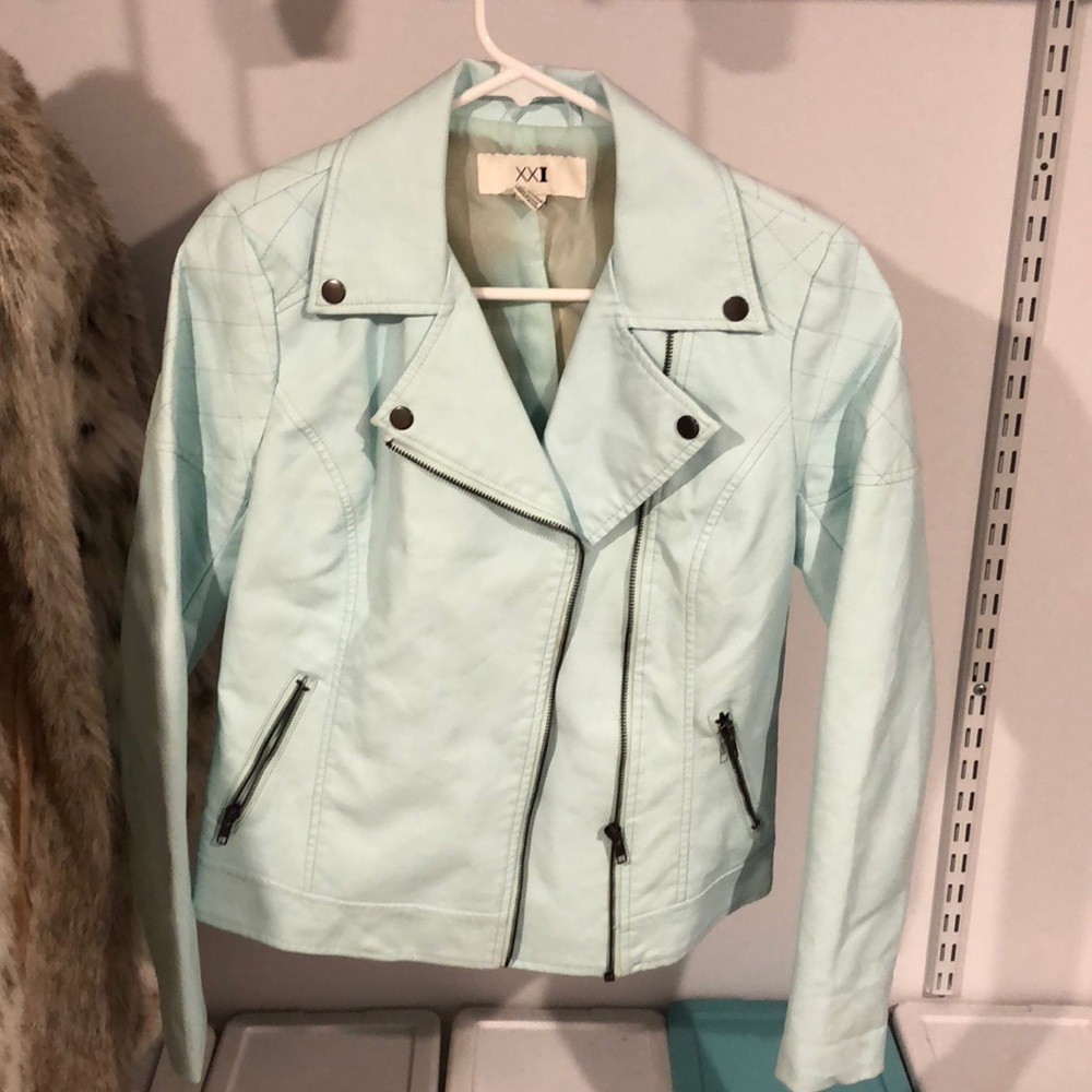 Forever 21 faux leather mini moto jacket